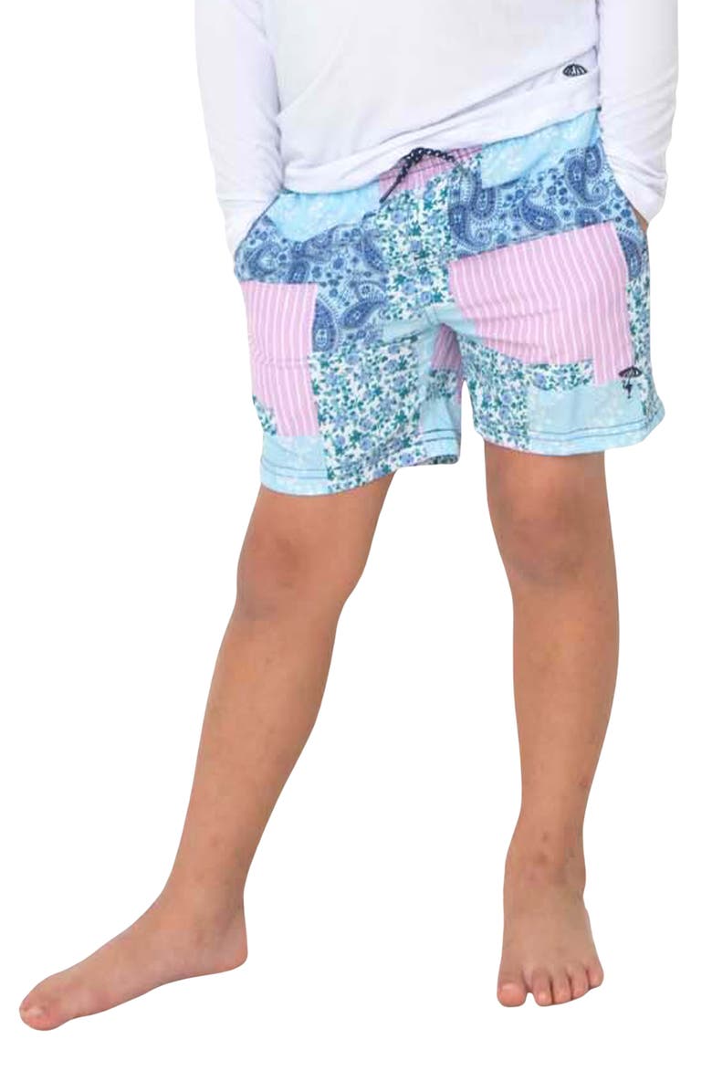Shade Critters KIds' Floral Patch Swim Trunks, Alternate, color,