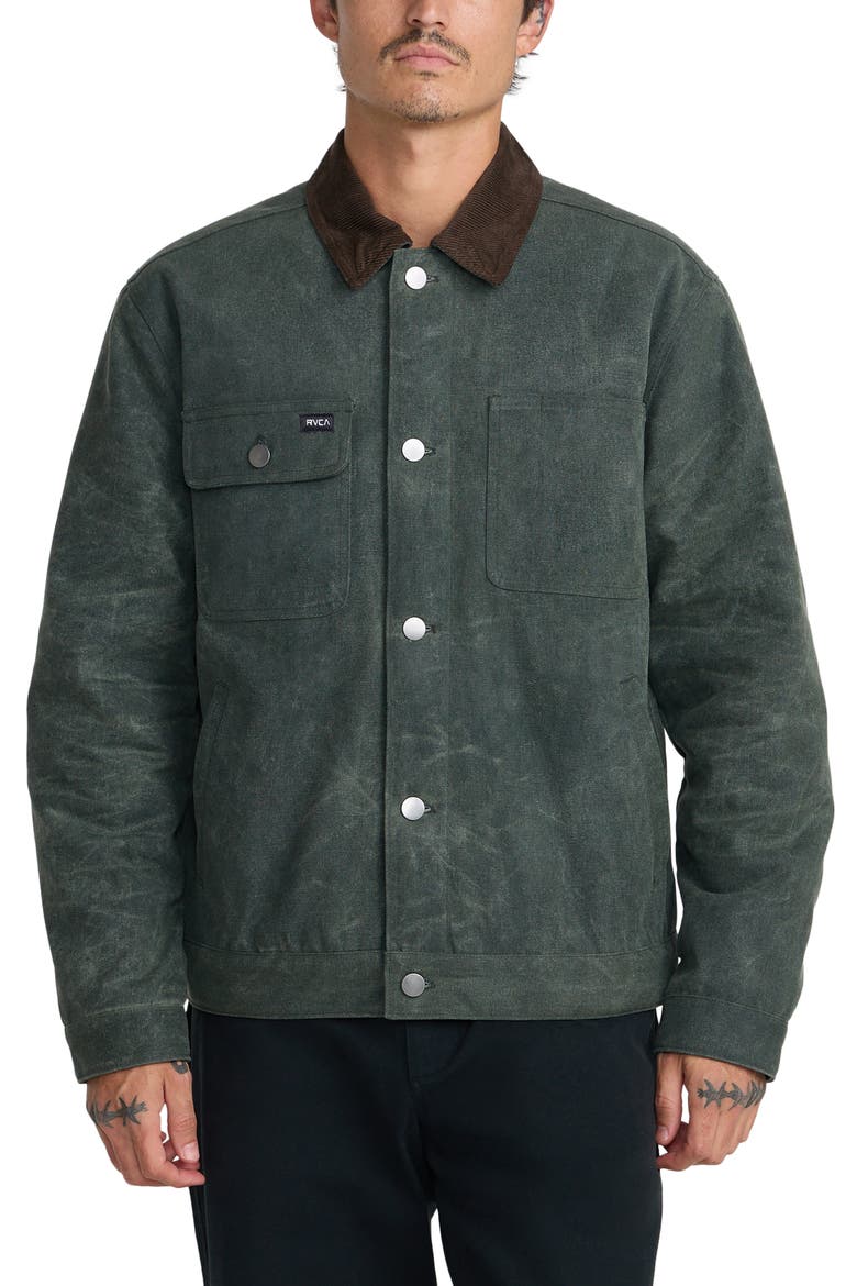 Post Deck Cotton Jacket, Main, color, HUNTER GREEN