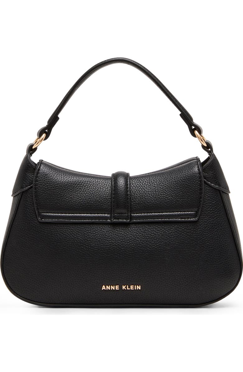 Anne Klein Chain Trim Crescent Shoulder Bag, Alternate, color, Black