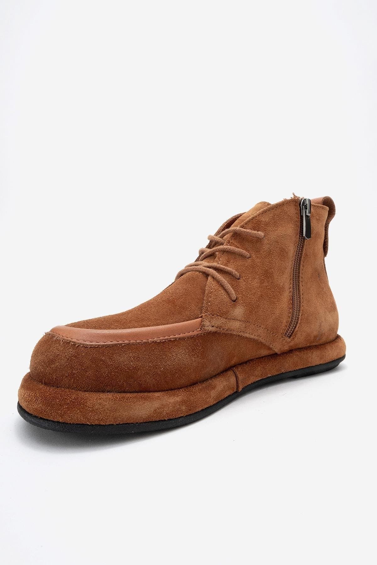 Forever & Always Shoes Martas Leather Zip Boot, Alternate, color, Cognac Suede