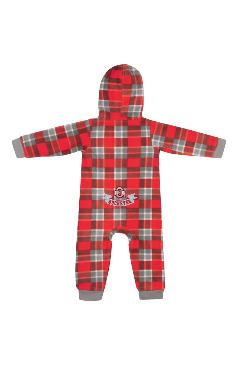 COLOSSEUM Infant Colosseum Scarlet Ohio State Buckeyes Full-Zip Plaid Hoodie Long Sleeve Jumper, Alternate, color, Scarlet