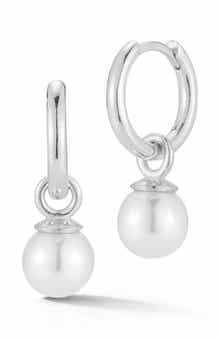 GLAZE JEWELRY Sterling Silver Cultured Pearl Charm Earrings