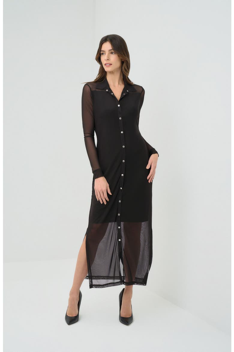 Colette Mesh Overlay Dress, Main, color, Black