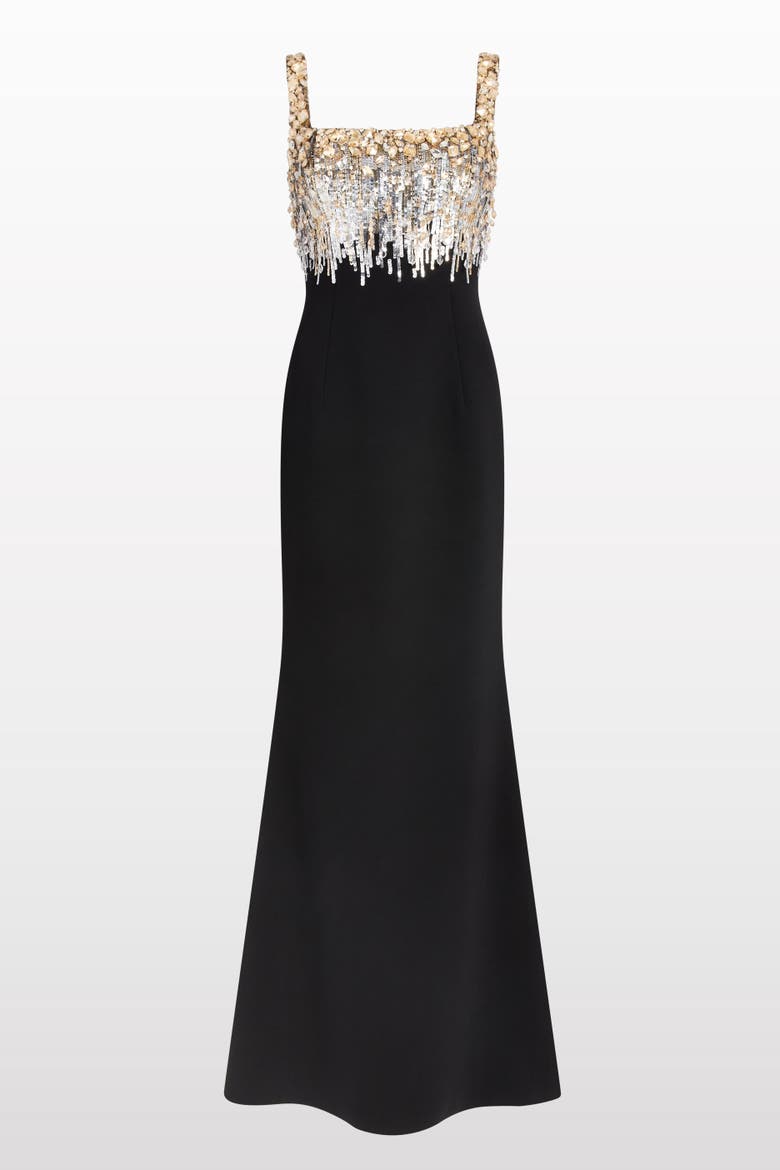 Lalala Embellished-Upper Sleeveless Dress, Main, color, Liquorice