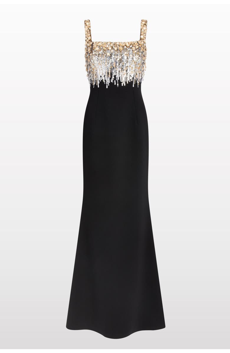 Jenny Packham Lalala Embellished-Upper Sleeveless Dress, Main, color, Liquorice