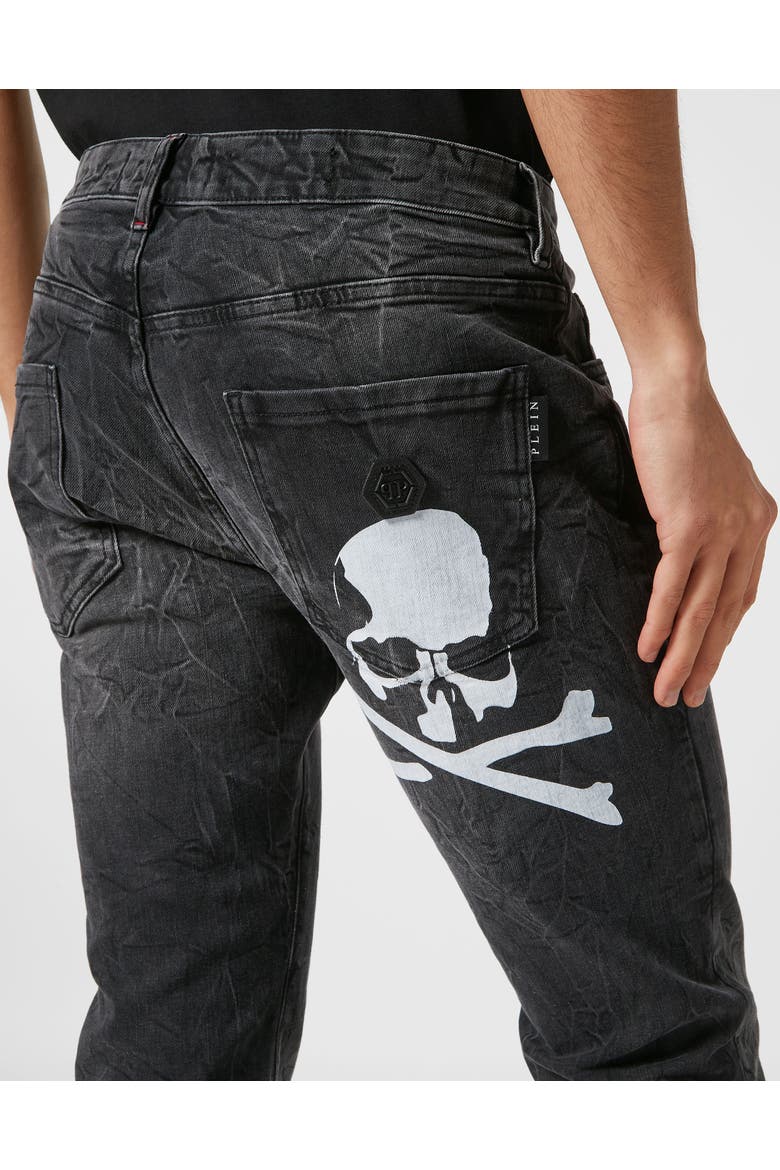 Jeans Straight Cut Skull Men, Alternate, color, GreyMoon