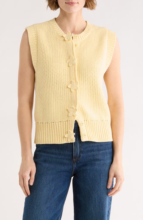 Floral Openwork Sweater Tank