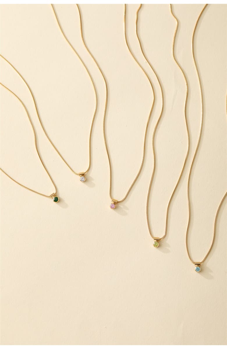 Set & Stones Ellie Birthstone Necklace, Alternate, color, Gold / February