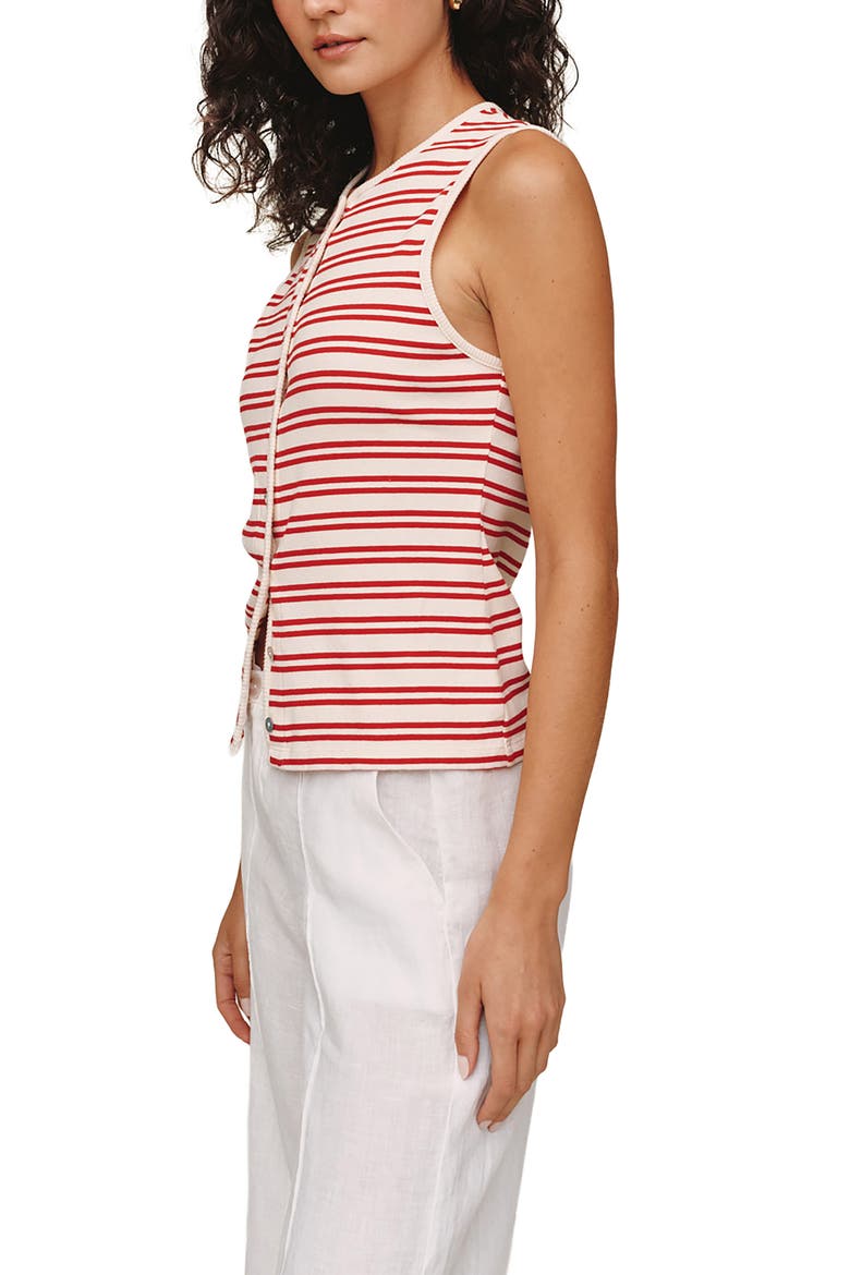Sleeveless Front Button Knit Top, Alternate, color, SUNSET SAIL STRIPE