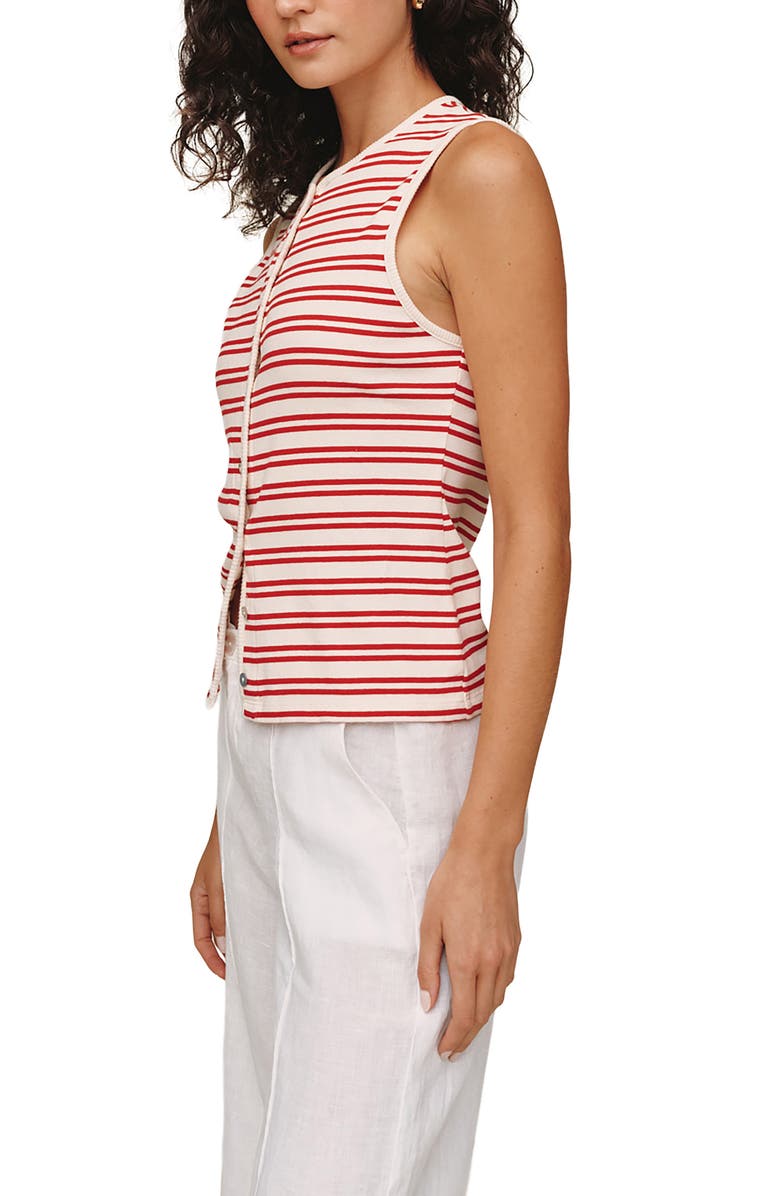 Bella Dahl Sleeveless Front Button Knit Top, Alternate, color, Sunset Sail Stripe
