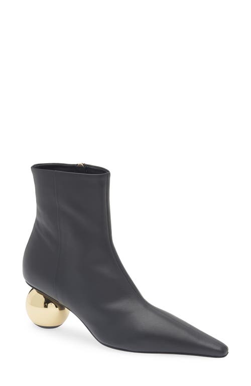 Marni Black Leather Ankle Boots Black In Black