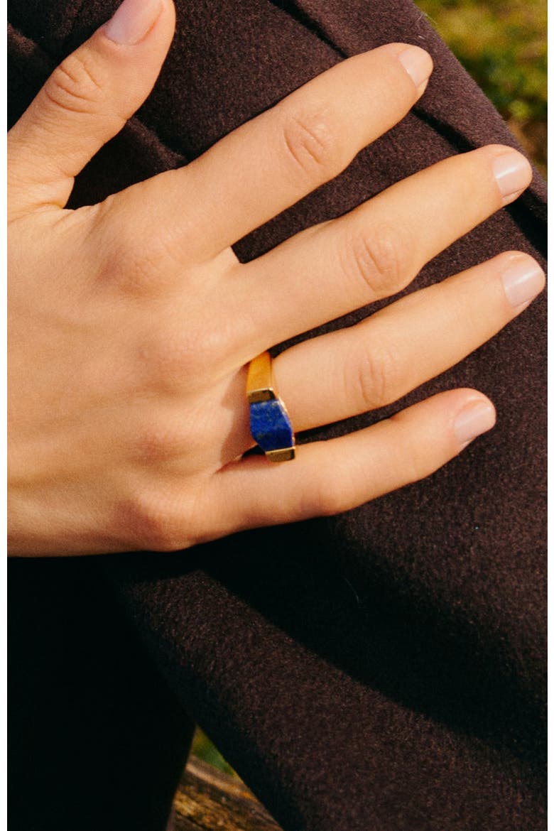 Ishtar Goddess Ring, Alternate, color, Gold&Blue