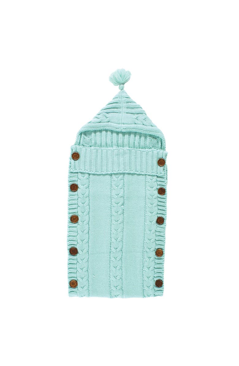 Hudson Baby Knitted Baby Lounge Stroller Wrap Sack, Main, color, Mint