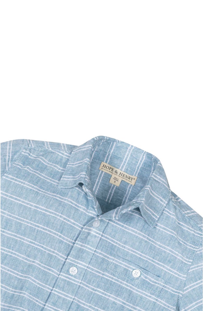 Hope & Henry Boys' Linen Short Sleeve Button Down Shirt, Kids, Alternate, color, 