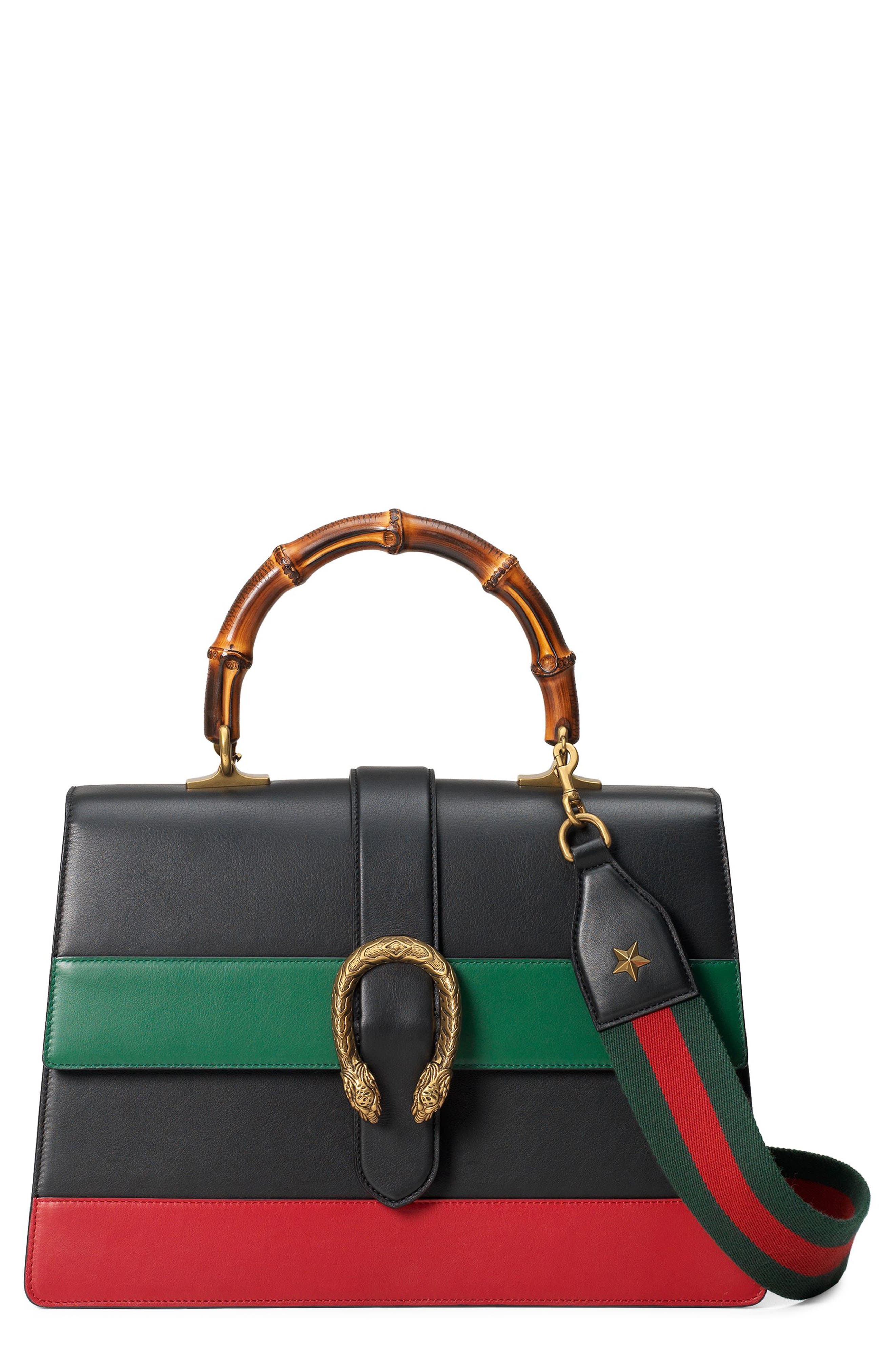 Gucci Large Dionysus Top Handle Leather Shoulder Bag, Main, color, 