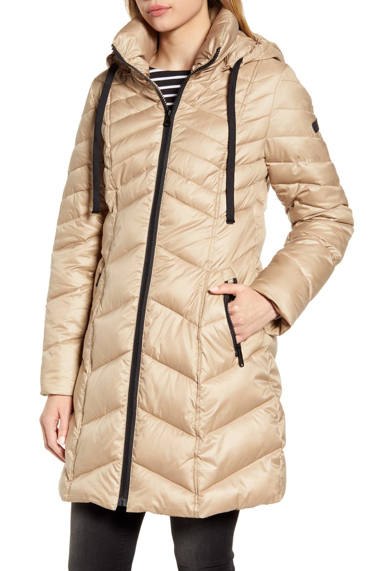 Hooded Puffer Jacket, Alternate, color, LATTE