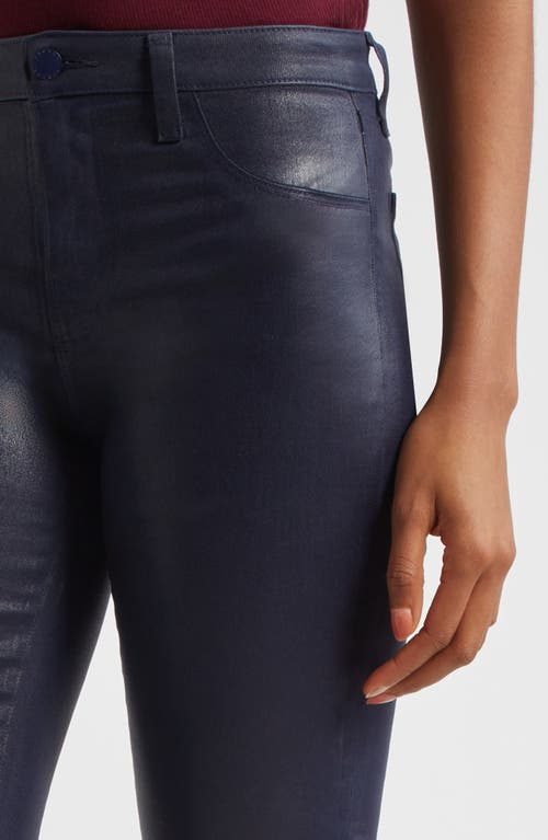 L Agence Selma High-rise Coated Sleek Baby Boot Jeans In Purple