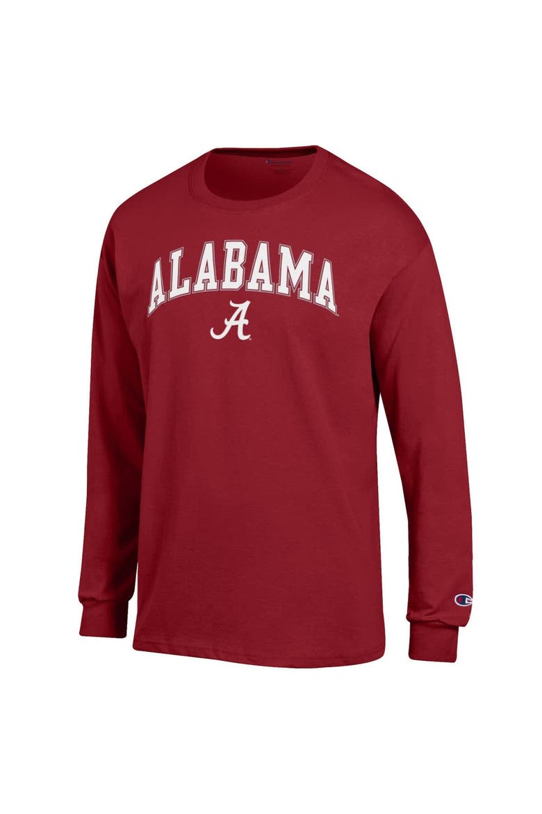 Men's Champion  Crimson Alabama Crimson Tide Arch Over Logo Long Sleeve T-Shirt, Alternate, color, Crimson