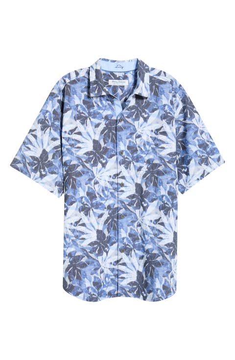 Coastal Ease Frond Drift IslandZone® Short Sleeve Button-Up Shirt