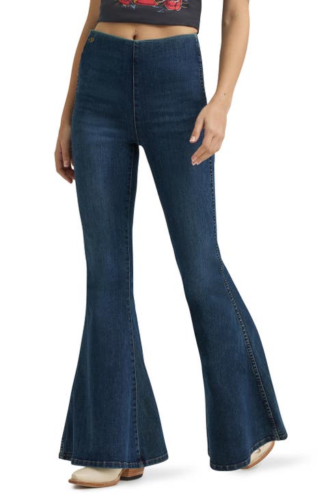 Western Flare Leg Jeans (Dark)