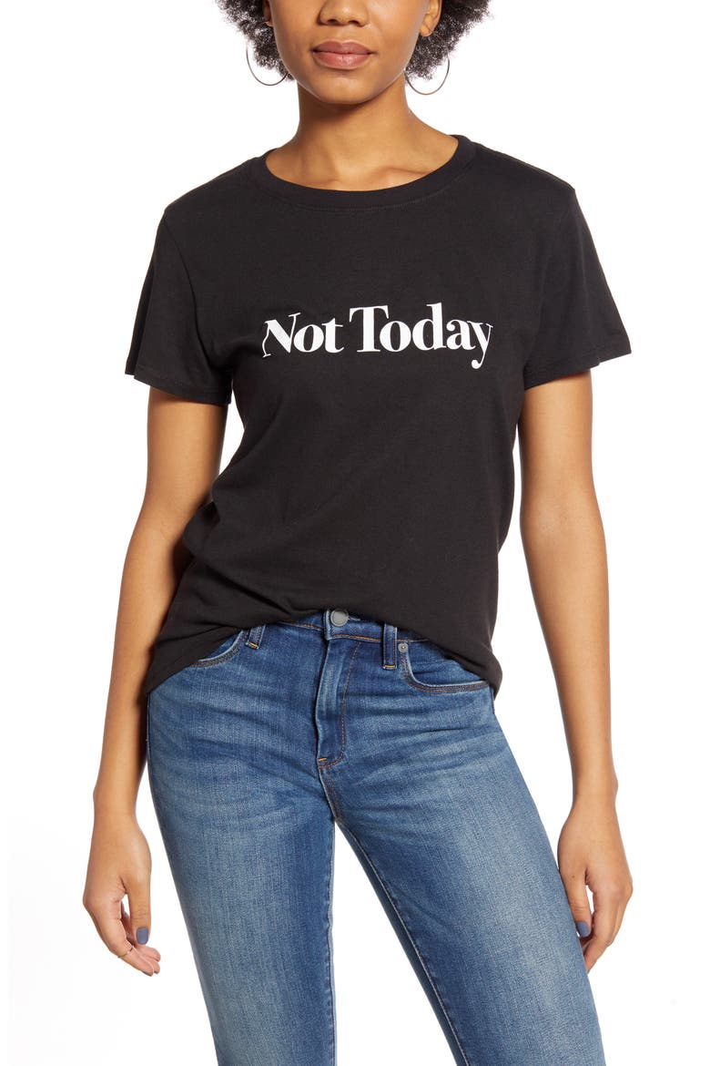 Not Today Loose Tee, Main, color, BLACK