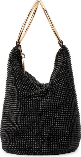 ★olga berg★ ショルダーバッグ カラー: Black Olga Berg Ellie Crystal Mesh Bag | Nordstrom