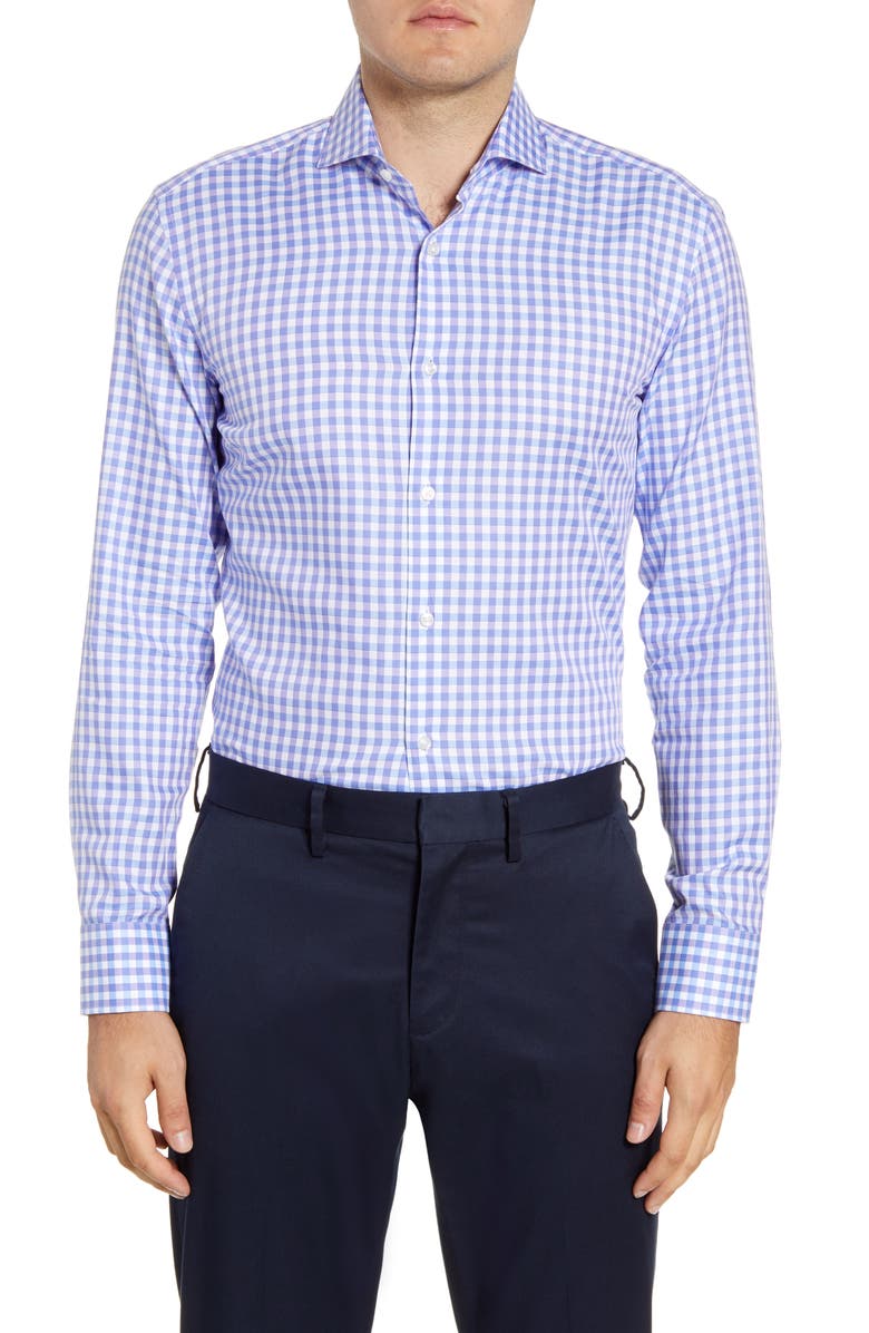 BOSS Slim Fit Check Dress Shirt, Main, color, 
