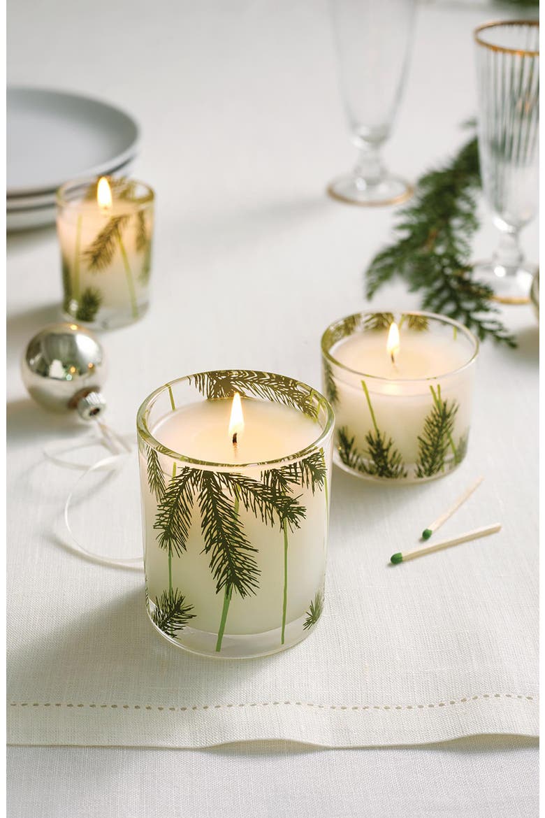 Frasier Fir Pine Needle Votive Candle, Alternate, color, GREEN/CLEAR
