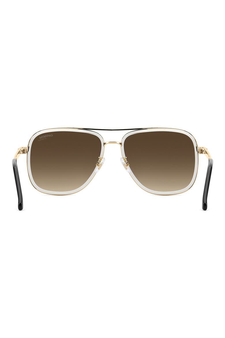 58mm Gradient Pilot Sunglasses, Alternate, color, BLACK WHITE/ BROWN SF