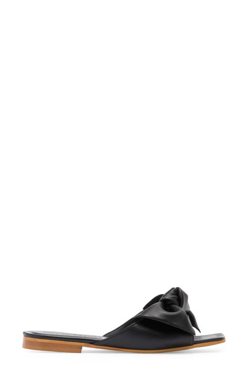 2 Twin Hearts Bow Flat Sandal In Black