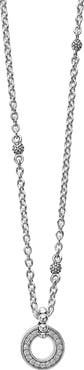 LAGOS Caviar Spark Diamond Open Circle Pendant Necklace