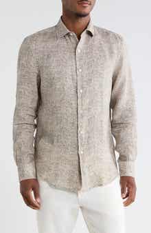 Linen Long Sleeve Button-Up Shirt