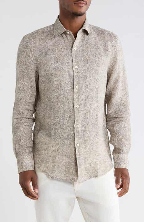 Linen Long Sleeve Button-Up Shirt