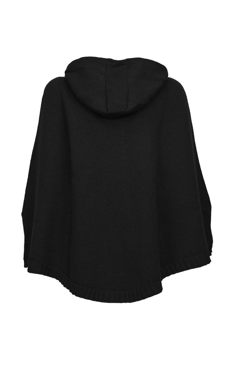 Monticelli Cashmere Pure Cashmere Hooded Poncho, Alternate, color, Black