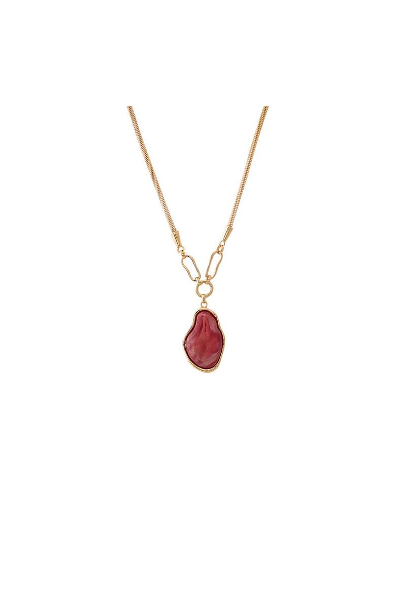 BY ADINA EDEN Red Agate Pendant Necklace, Main, color, Bright Red