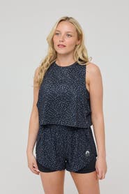 OOSC Infinite Cropped Tank Top - Black Leopard