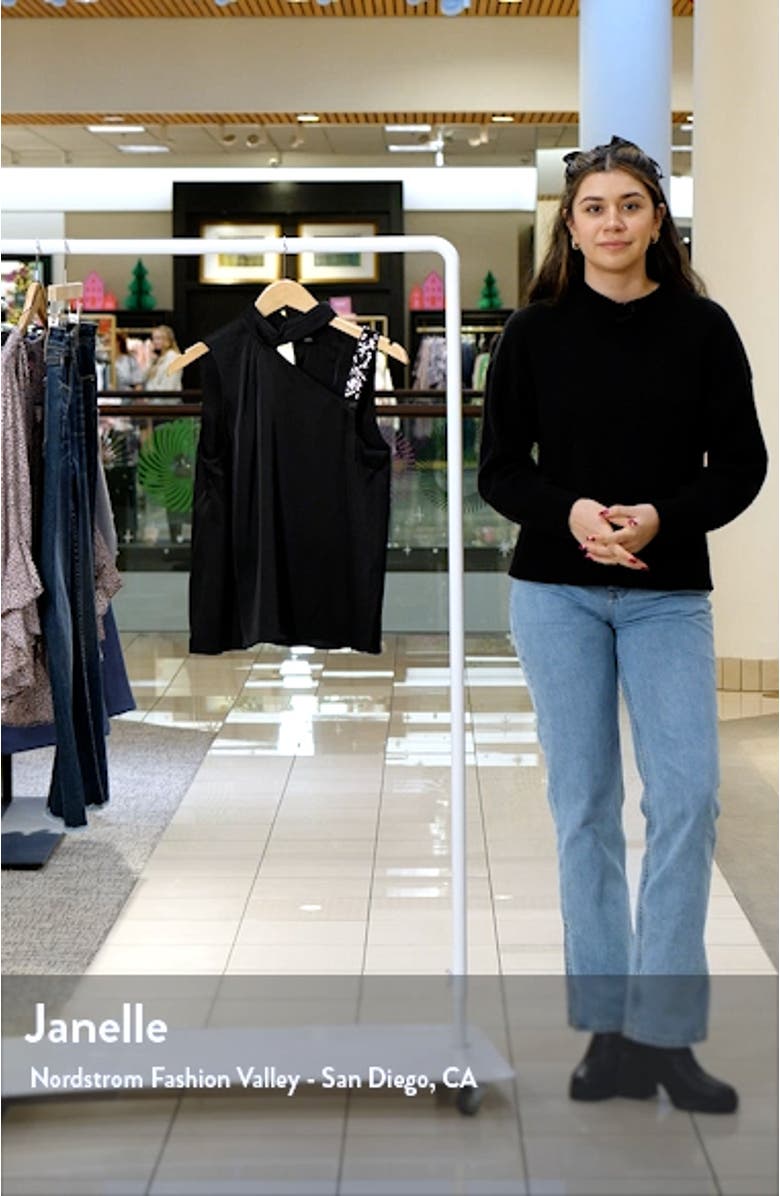 Cutout Sequin Strap Satin Top, sales video thumbnail