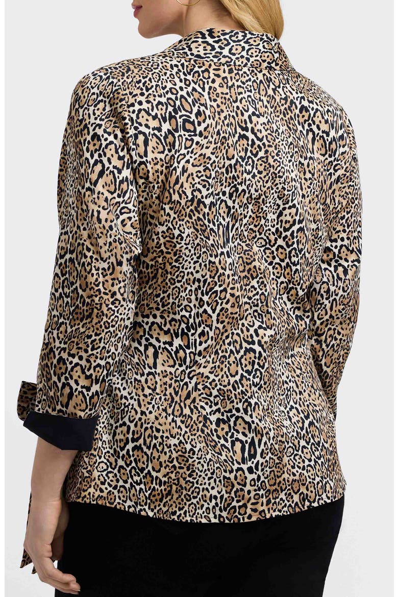 Salina Leopard Print Cotton Poplin Wrap Shirt, Alternate, color, BROWN MULTI
