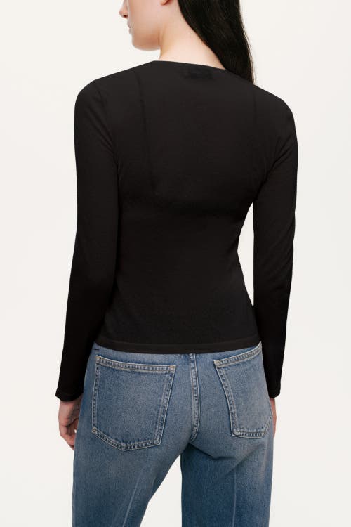 Nocturne Sheer Crew-neck Mesh Top In Black