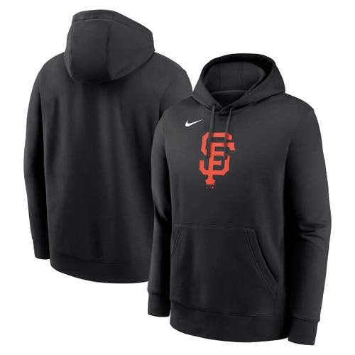 Nike Black San Francisco Giants Logo Club Fleece Pullover Hoodie In Black