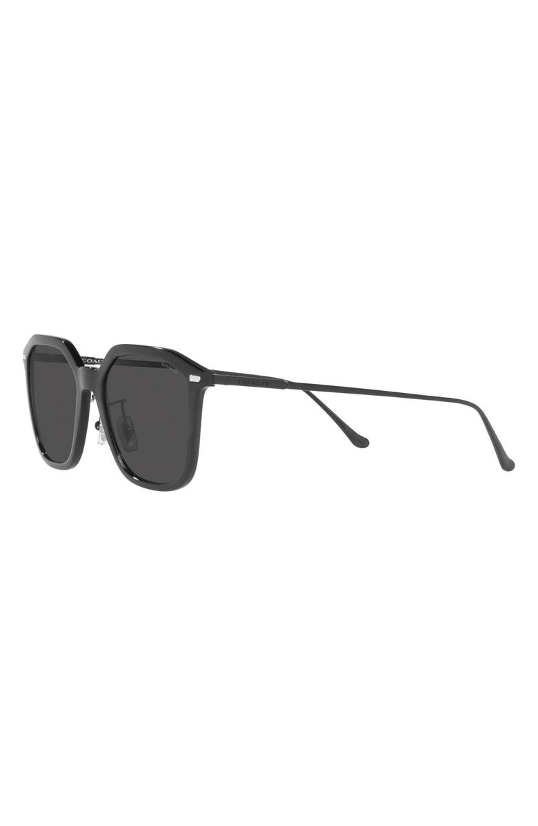 COACH 55mm Geometric Sunglasses, Alternate, color, Black