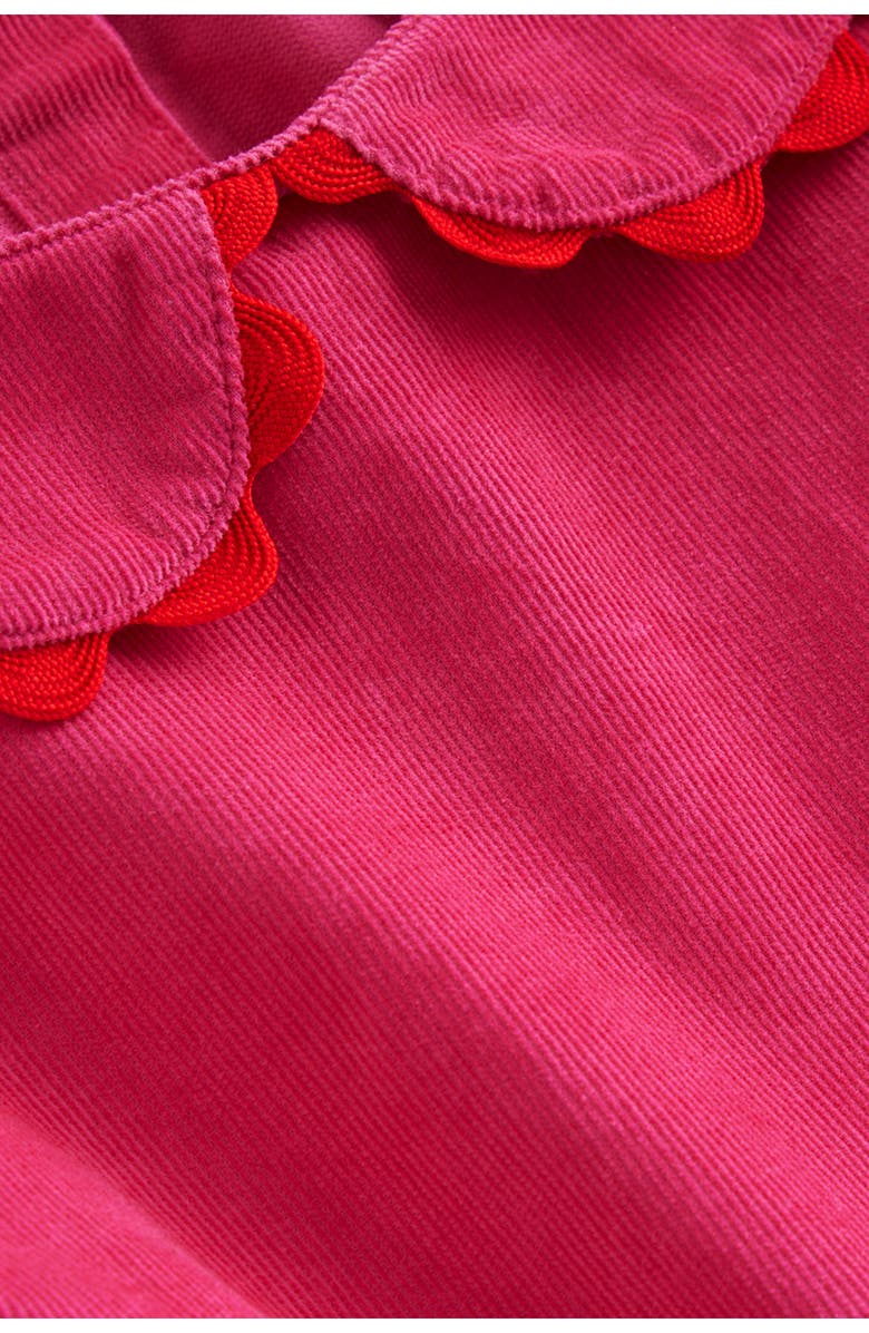 Kids' Rickrack Trim Long Sleeve Tiered Corduroy Dress