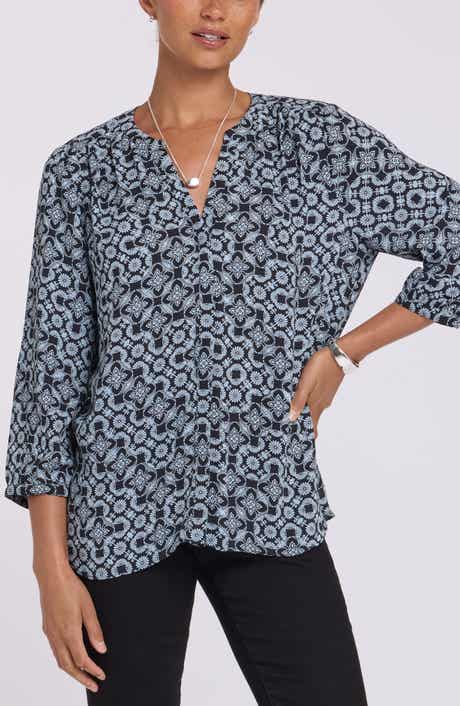 Print Pintuck Top