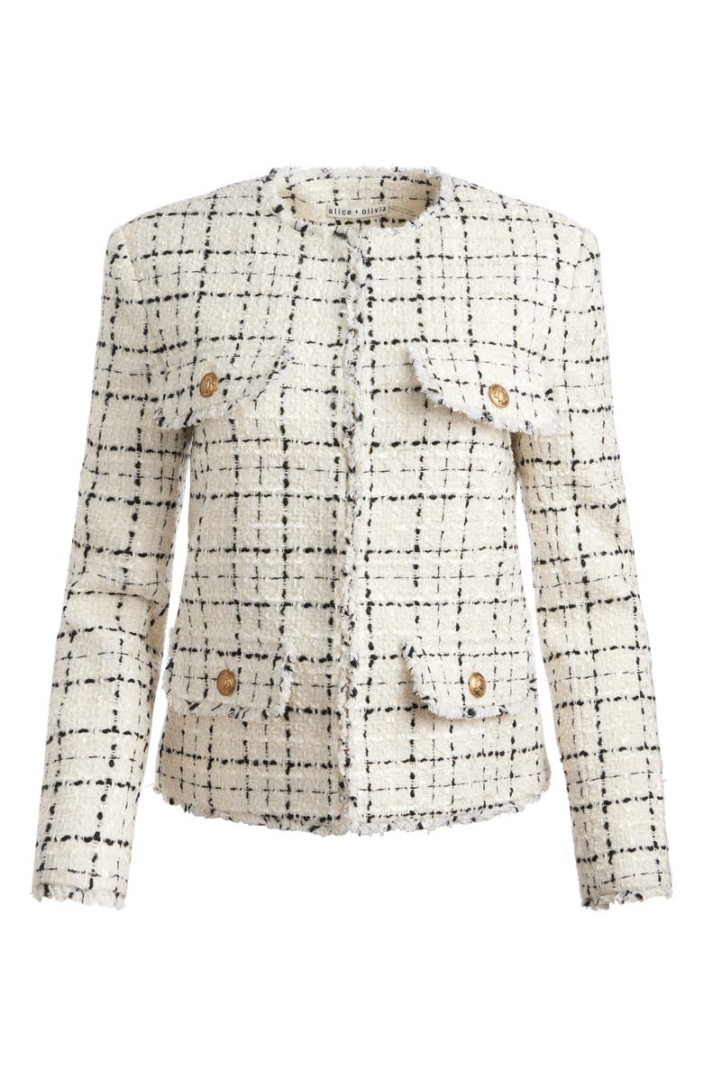 Alice + Olivia Dumont Boxy Tweed Jacket, Alternate, color,