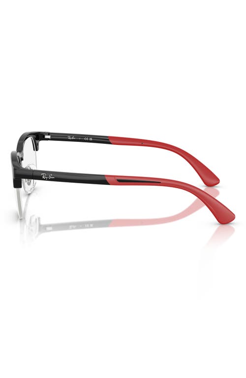 Shop Ray Ban Ray-ban Kids' 48mm Square Optical Glasses In Silver Black
