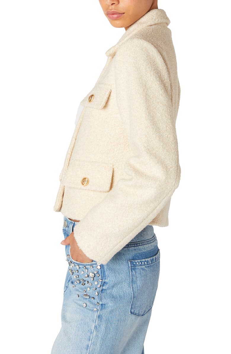 BLANKNYC Bouclé Crop Jacket, Alternate, color, Stay Icy
