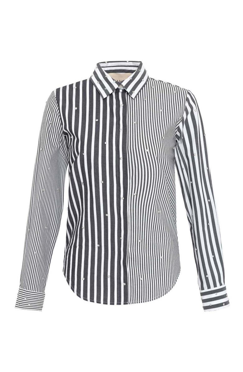 THEO The Label Echo Mix Stripe Pearly Shirt, Alternate, color, 