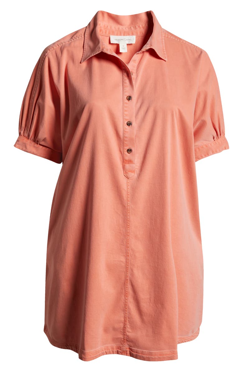 Treasure & Bond Woven Polo Shift Dress, Alternate, color, Coral Apple