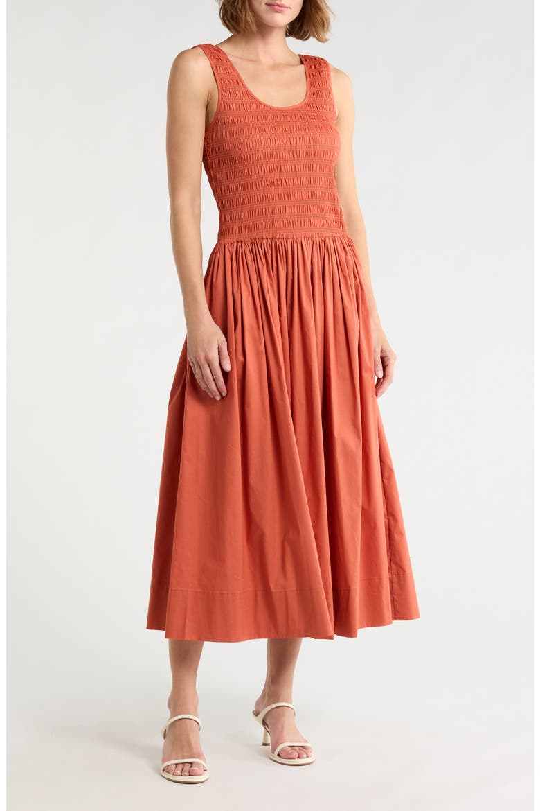 Sleeveless Smocked Sundress, Main, color, GINGER