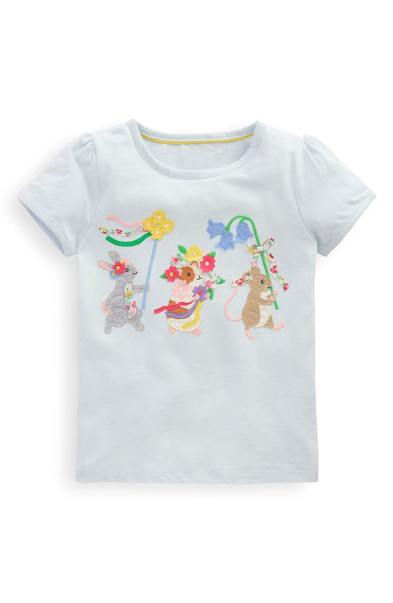 Mini Boden Kids' Parade Appliqué Cotton Graphic T-Shirt, Main, color,